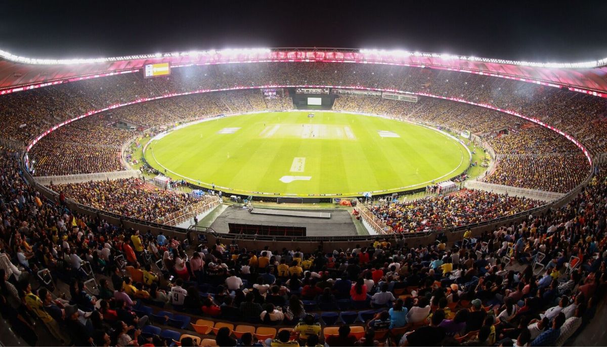 Crowd at vibrant cricket stadium event