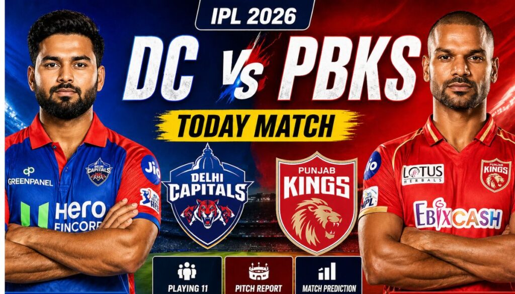 Current image: DC vs PBKS आज का IPL मैच 2026