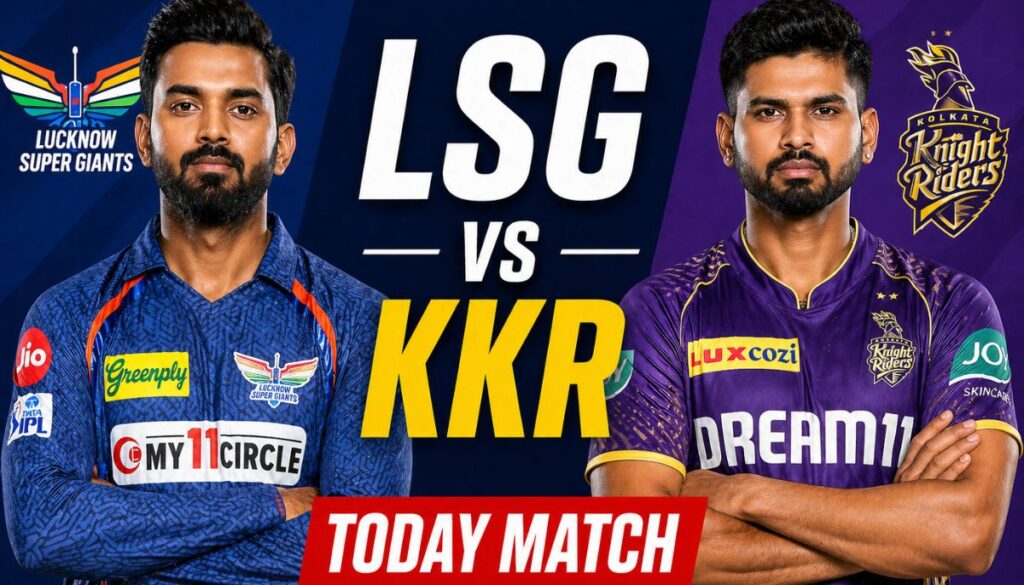 Current image: LSG vs KKR आज का IPL मैच 2026