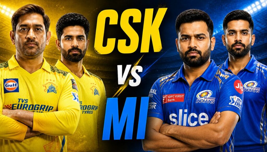 CSK vs MI IPL 2026 match players Chennai Super Kings vs Mumbai Indians