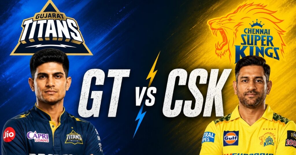 GT vs CSK IPL 2026 match poster