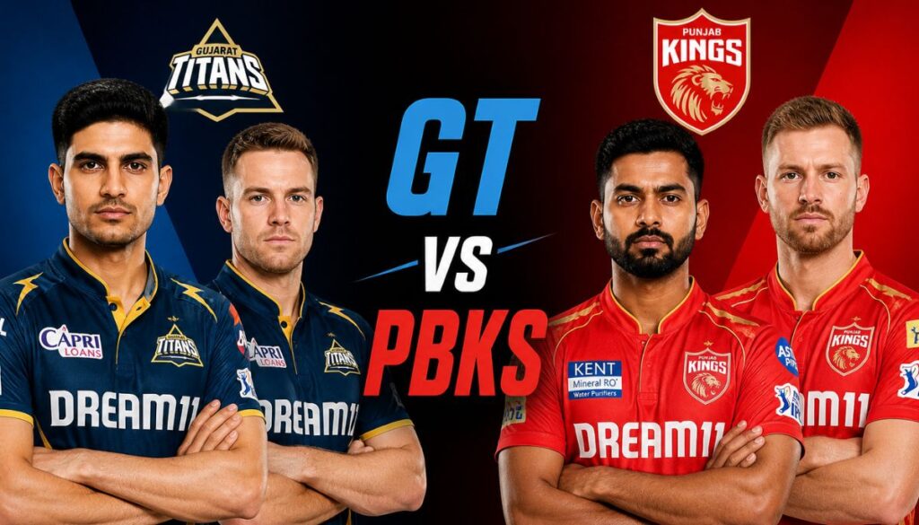 Current image: GT vs PBKS IPL 2026 match players Gujarat Titans vs Punjab Kings
