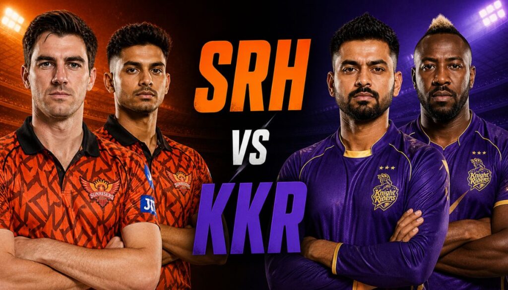 Current image: SRH vs KKR IPL 2026 match players Sunrisers Hyderabad vs Kolkata Knight Riders